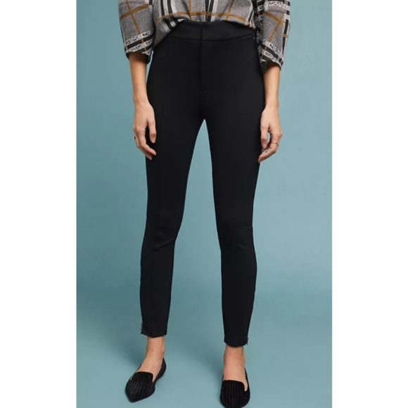 ANTHROPOLOGIE The Essential Slim Pants Ankle Zip | Black - Picture 13 of 13